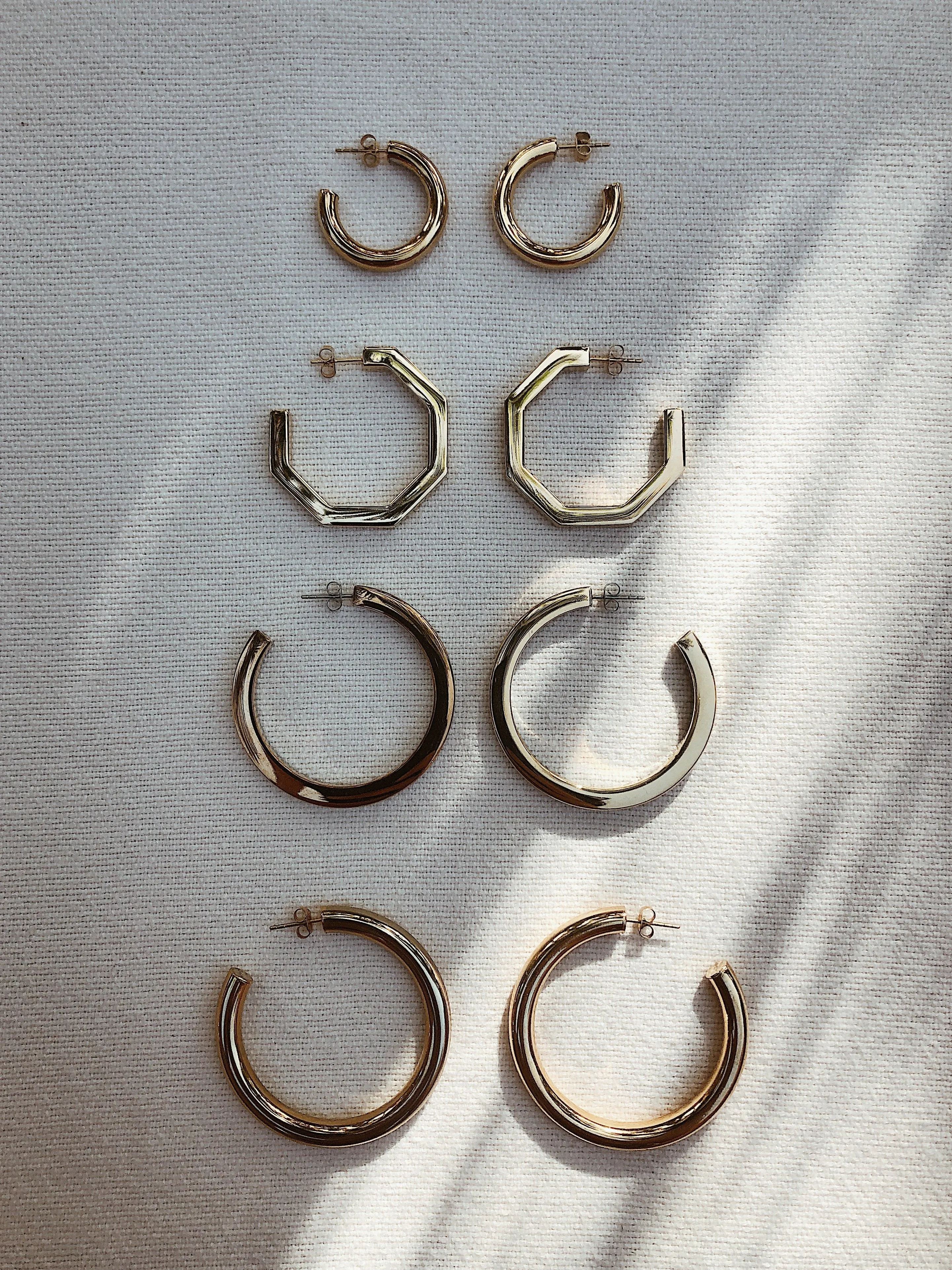 Two Tone Flat Hollow Hoops