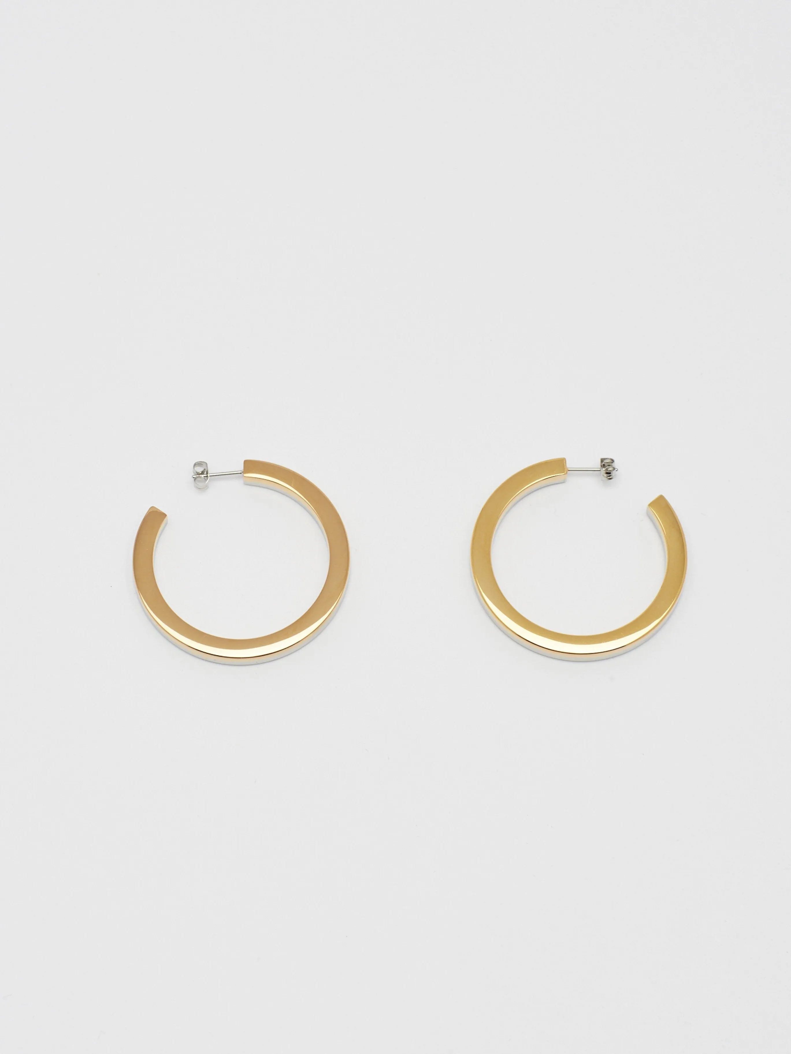 Two Tone Flat Hollow Hoops