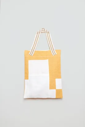 WAFFLE TOTE BAG Isabel white/papaya