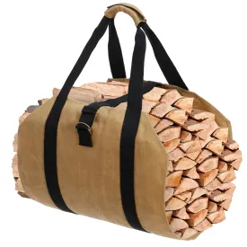 ZENY™ Log Carrier Bag Firewood Holder with Handles Fireplace Wood Bag Canvas Firewood Tote Bag